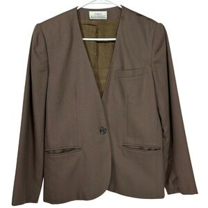 Vintage Brown Brazer size 6 Petite Career Work Office Vintage Business Retro